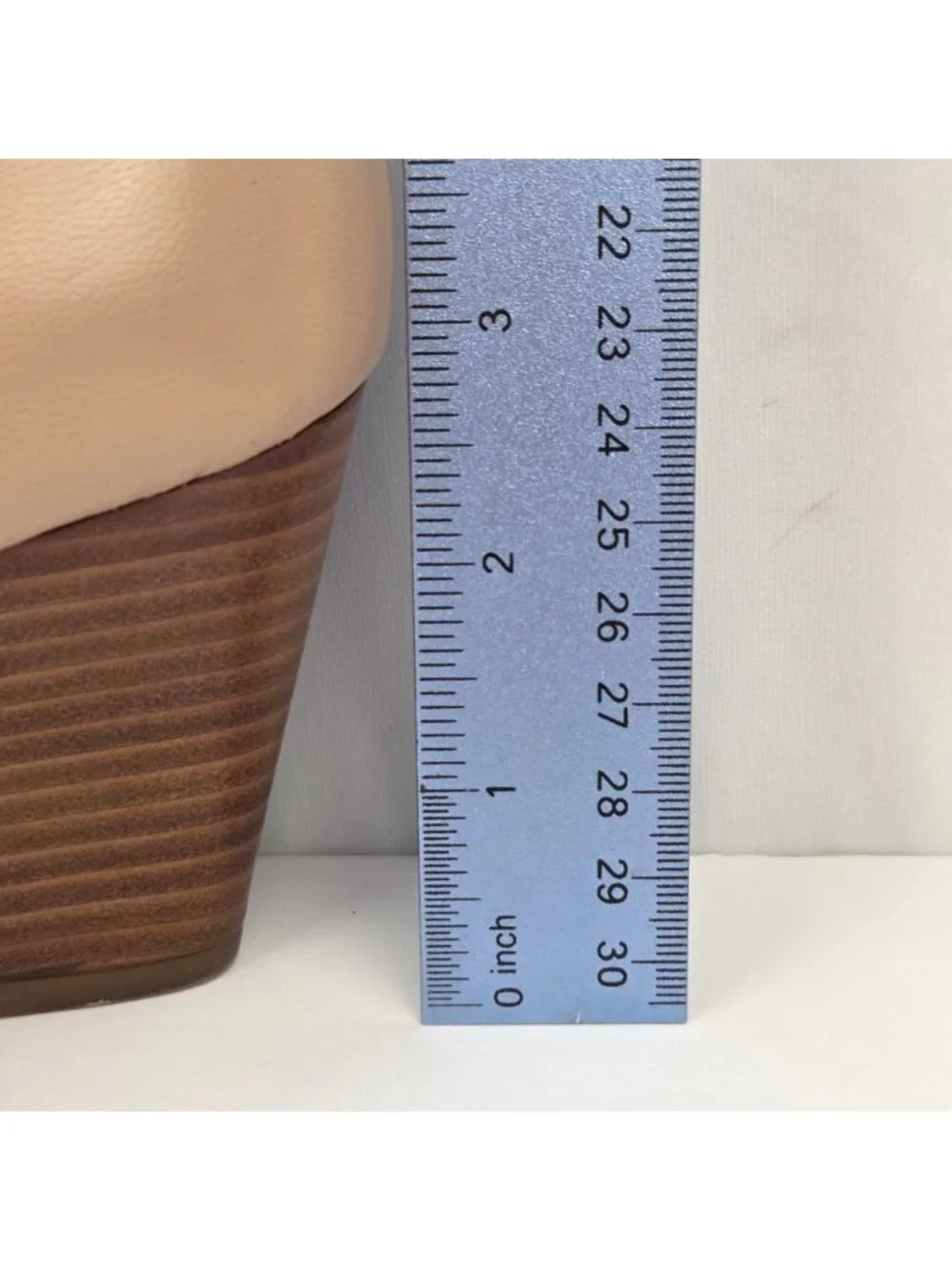 Franco Sarto Frankie Pointed Toe Leather Wedge Heels Nude Size 9M